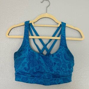 lululemon Blue Paisley Energy Bra